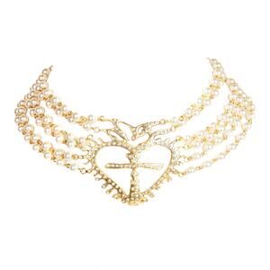 VIRGINS SAINTS & ANGELS VSA La Queen Collar in Cream Pearl & Gold